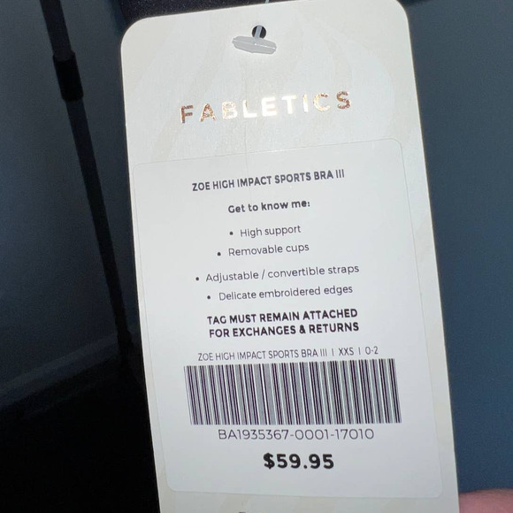 New Fabletics Zoe High Impact Sports Bra III size XXS - Picture 6 of 7